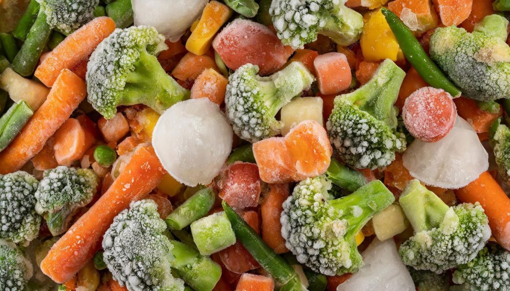 mezcla verduras congeladas guisantes verdes brocoli zanahoria alimentos organicos vista superior 117466 19061