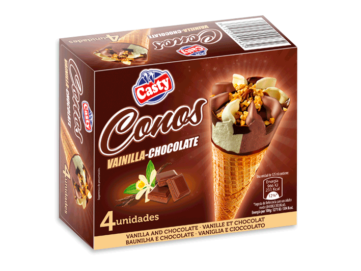 CONO VAINILLA CHOC. 4.90€ 4UNI.