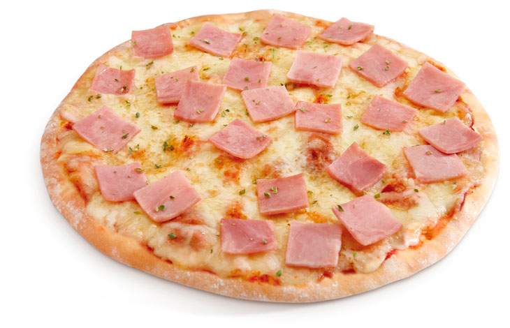 PIZZA JAMON YORK 6.90€ 1 UNI.